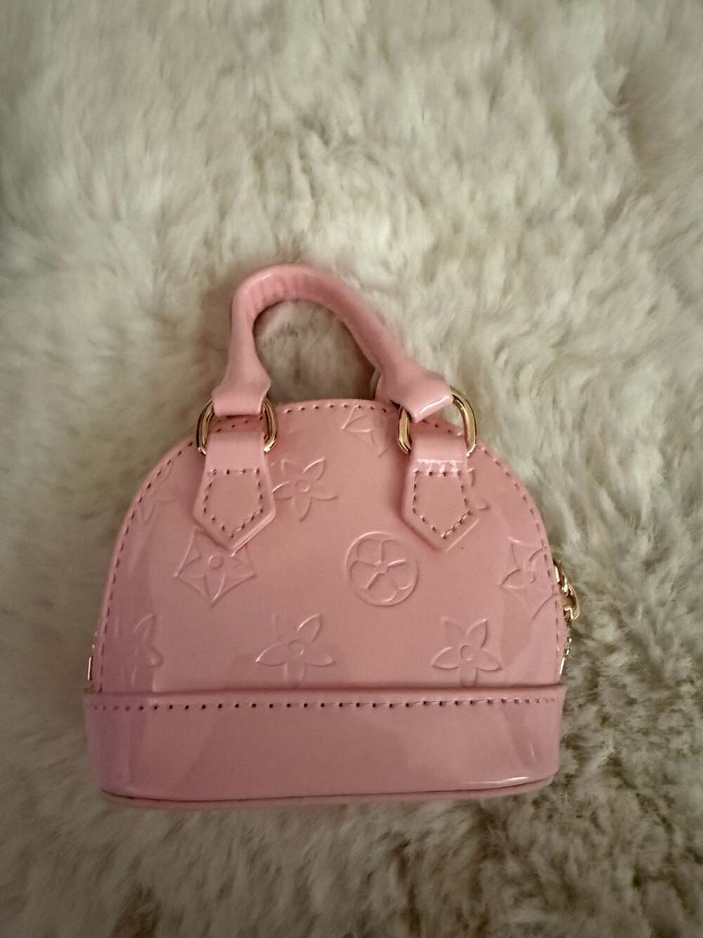 Pink Mini Bag/Purse real leather.